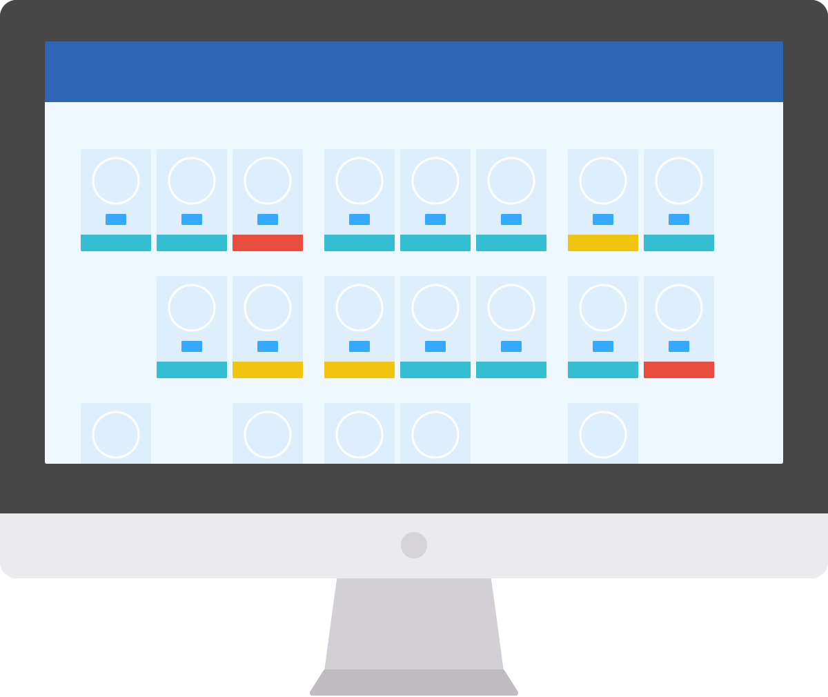 Computer showing seating plan view