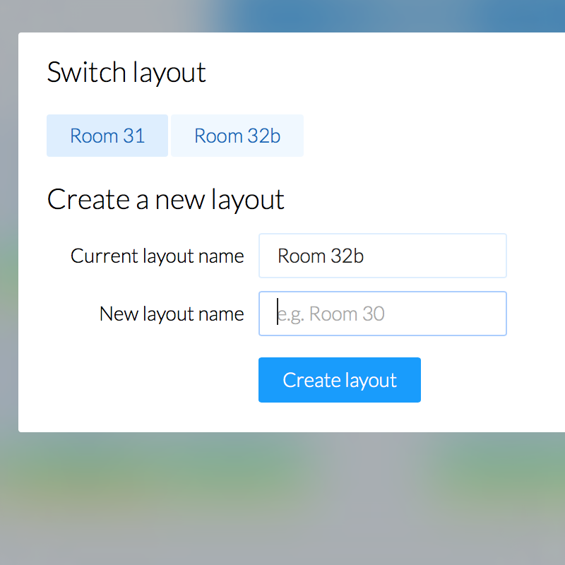 Online seating plans - switching layouts